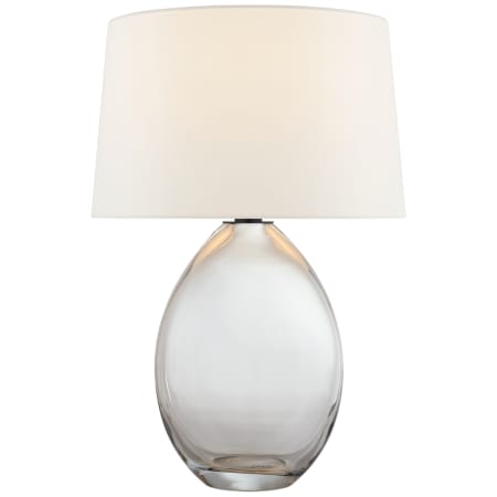 Visual Comfort Myla 27" Medium Wide Table Lamp with Linen Shade by Chapman & Myers Clear Glass