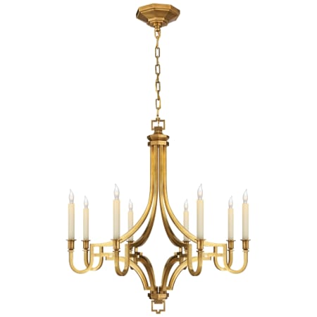 Visual Comfort Mykonos 28" Small Chandelier by E. F. Chapman Antique Burnished Brass