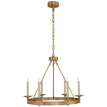 Visual Comfort Launceton 27" Small Ring Chandelier by E.F. Chapman Antique Burnished Brass