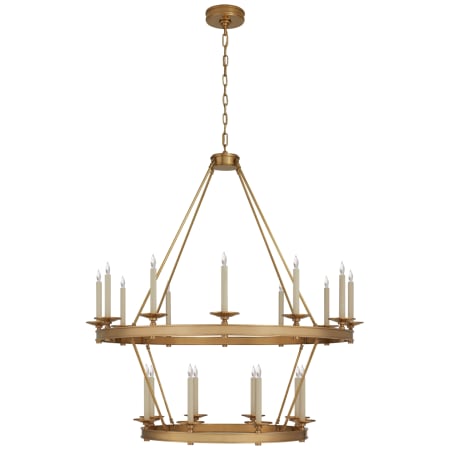 Visual Comfort Launceton 43" Large Two Tiered Chandelier By Chapman & Myers Antique Burnished Brass