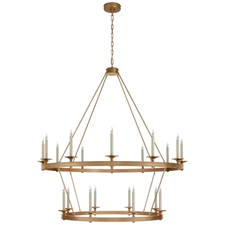 Visual Comfort Launceton 53" Grande Two Tiered Chandelier by Champan & Myers Antique Burnished Brass