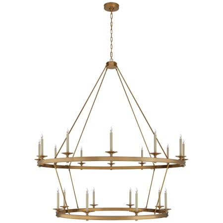 Visual Comfort Launceton 64" XXL Two Tiered Chandelier by Champan & Myers Antique Burnished Brass