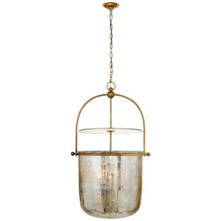 Visual Comfort Lorford 43" Large Smoke Bell Lantern with Mercury Glass by E.F. Chapman Gilded Iron