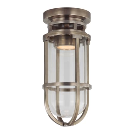 Visual Comfort Gracie 5" Wide LED Flush Mount Urn Ceiling Fixture Antique Nickel / Clear Glass