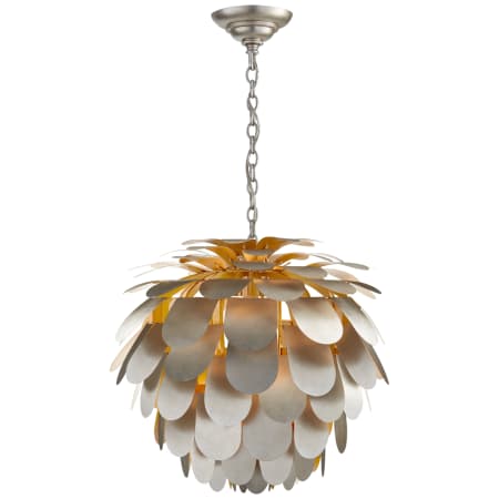 Visual Comfort Cynara 29" Large Chandelier by E.F. Chapman Burnished Silver Leaf
