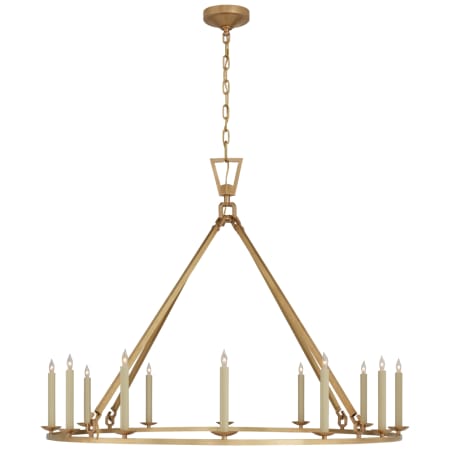 Visual Comfort Darlana 50" Extra Large Single Ring Chandelier by Chapman & Myers Antique Burnished Brass