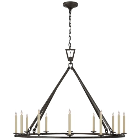 Visual Comfort Darlana 50" Extra Large Single Ring Chandelier by Chapman & Myers Aged Iron