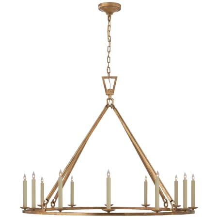 Visual Comfort Darlana 50" Extra Large Single Ring Chandelier by Chapman & Myers Gilded Iron