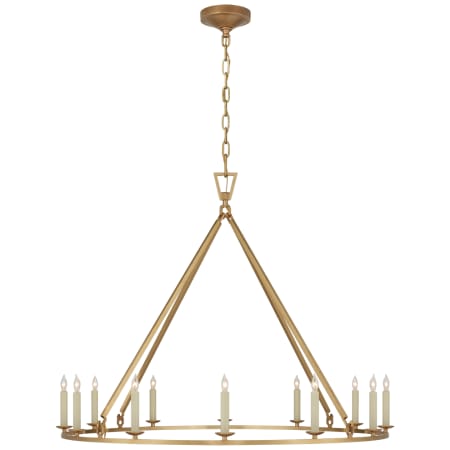 Visual Comfort Darlana 40" Large Single Ring Chandelier by Chapman & Myers Antique Burnished Brass