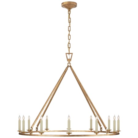 Visual Comfort Darlana 40" Large Single Ring Chandelier by Chapman & Myers Gilded Iron