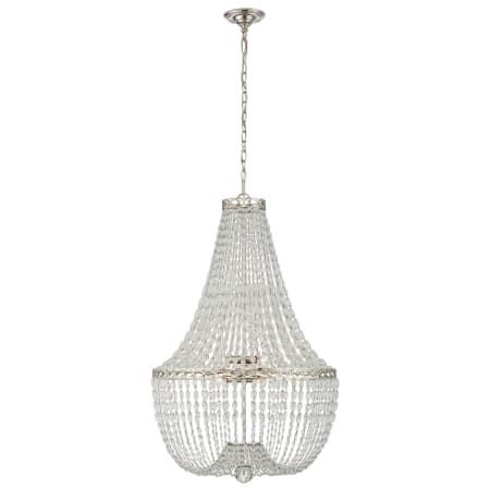 Visual Comfort Linfort 24" Basket Form Chandelier with Clear Glass Trim by E.F. Chapman Polished Nickel