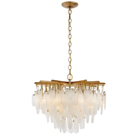 Visual Comfort Cora 31" Small Cascading Alabaster Chandelier by Chapman & Myers Antique Burnished Brass