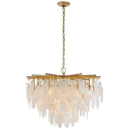 Visual Comfort Cora 41" Medium Cascading Alabaster Chandelier by Chapman & Myers Antique Burnished Brass