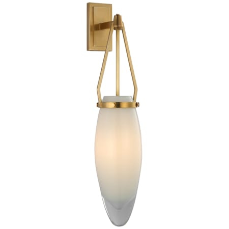 Visual Comfort Myla 19" Medium Bracketed Sconce with Glass Shade by Chapman & Myers Antique Burnished Brass / White Glass