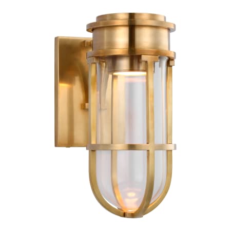 Visual Comfort Gracie 11" Tall Bracketed LED Sconce with Clear Glass by Chapman & Myers Antique Burnished Brass / Clear Glass