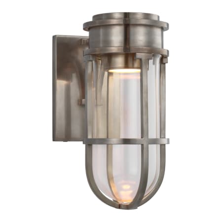 Visual Comfort Gracie 11" Tall Bracketed LED Sconce with Clear Glass by Chapman & Myers Antique Nickel / Clear Glass