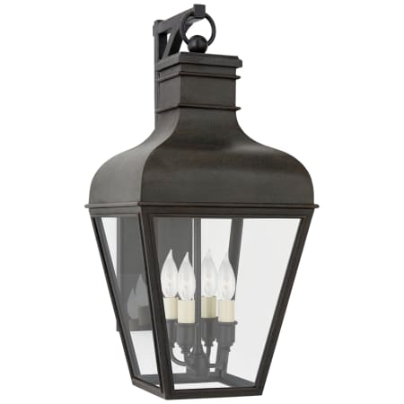 Visual Comfort Fremont 21" Small Bracketed Wall Lantern in French Rust with Clear Glass by Chapman & Myers French Rust