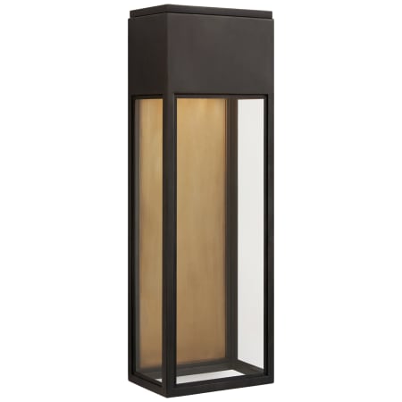 Visual Comfort Irvine 27" Large 3/4 Wall Lantern in Bronze with Clear Glass by Chapman & Myers Bronze