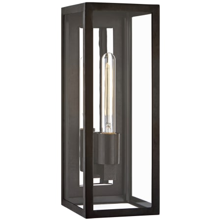 Visual Comfort Fresno 16" Medium 3/4 Wall Lantern in Aged Iron with Clear Glass by Chapman & Myers Aged Iron
