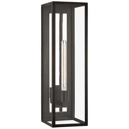 Visual Comfort Fresno 26" Grande 3/4 Wall Lantern in Aged Iron with Clear Glass by Chapman & Myers Aged Iron