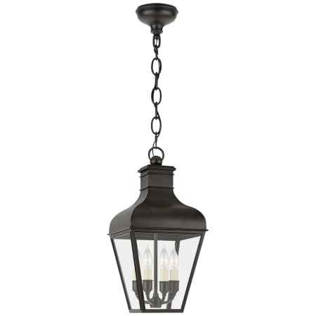 Visual Comfort Fremont 20" Small Hanging Lantern in French Rust with Clear Glass by Chapman & Myers French Rust