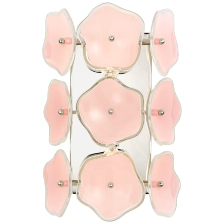Visual Comfort Leighton 12" Small Sconce by kate spade NEW YORK Polished Nickel / Blush Tinted Glass
