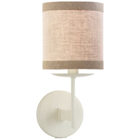 Visual Comfort Walker 12" Small Sconce with Linen Shade by kate spade NEW YORK Light Cream
