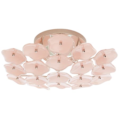 Visual Comfort Leighton 20" Medium Flush Mount with Tinted Glass by kate spade NEW YORK Polished Nickel / Blush Tinted Glass