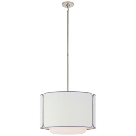 Visual Comfort Eyre 21" Medium Hanging Shade with Linen Shade by kate spade NEW YORK Polished Nickel / Linen / Lilac