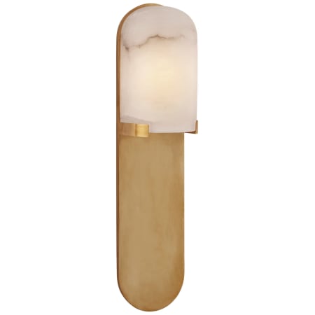 Visual Comfort Melange 19" Medium Elongated Pill Sconce with Alabaster Shade by Kelly Wearstler Antique Burnished Brass