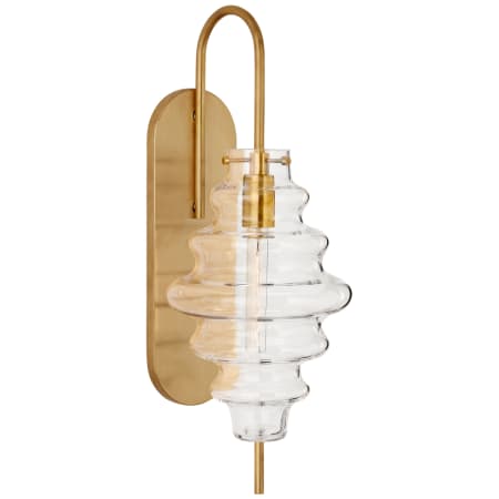 Visual Comfort Tableau 18" Large Sconce with Clear Glass by Kelly Wearstler Antique Burnished Brass / Clear Glass