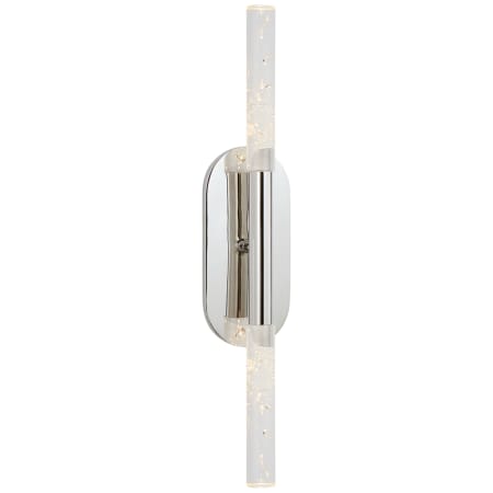 Visual Comfort Rousseau 15" Medium Bath Sconce by Kelly Wearstler Polished Nickel / Seeded Glass