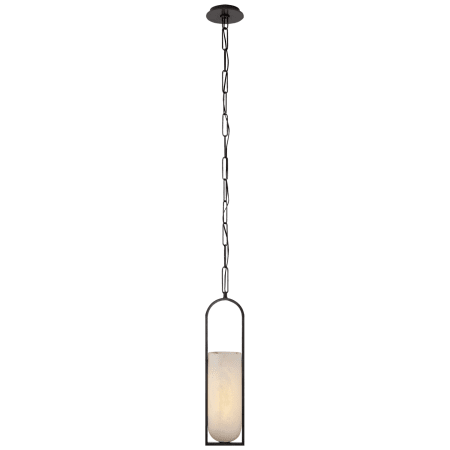 Visual Comfort Melange 29" Small Elongated Pendant with Alabaster Shade by Kelly Wearstler Bronze