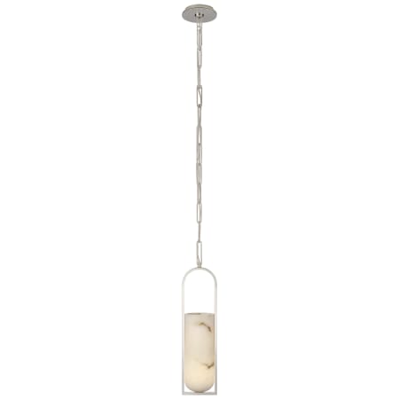 Visual Comfort Melange 29" Small Elongated Pendant with Alabaster Shade by Kelly Wearstler Polished Nickel