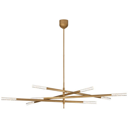 Visual Comfort Rousseau Grande Eight Light Articulating Chandelier Antique Burnished Brass / Seeded Glass