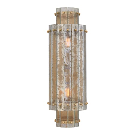Visual Comfort Cadence 21" Large Tiered Sconce with Antique Mirror Glass by Carrier and Company Hand Rubbed Antique Brass