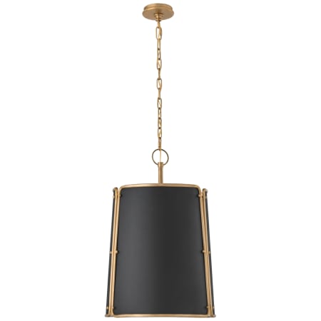 Visual Comfort Hastings 26" Medium Pendant with Shade by Carrier and Company Hand Rubbed Antique Brass / Black