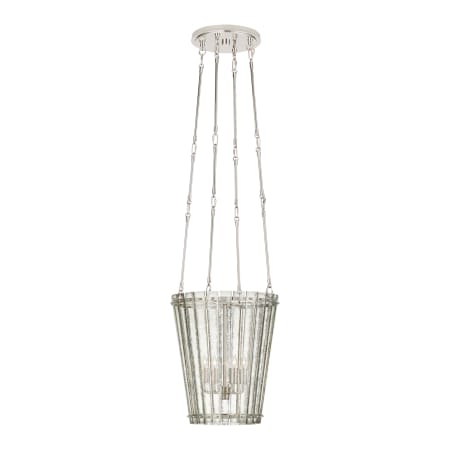 Visual Comfort Cadence 15" Small Chandelier with Antique Mirror Glass by Carrier and Company Polished Nickel