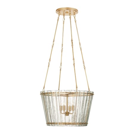 Visual Comfort Cadence 24" Medium Chandelier with Antique Mirror Glass by Carrier and Company Hand Rubbed Antique Brass