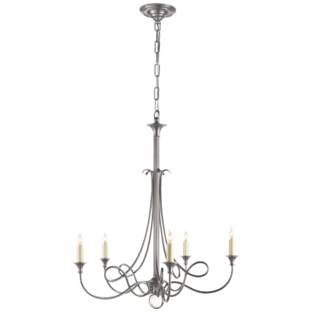 Visual Comfort Twist 26" Small Chandelier by Eric Cohler Antique Silver