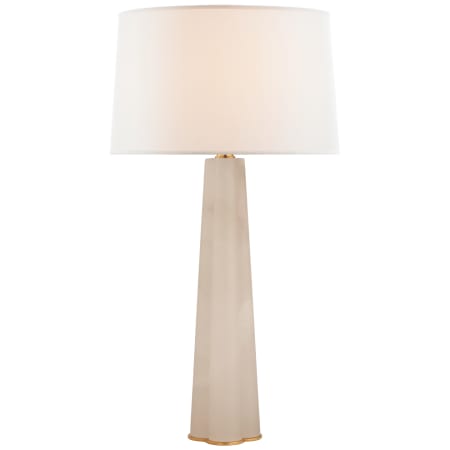Visual Comfort Adeline 32" Large Quatrefoil Table Lamp in Alabaster with Linen Shade by Suzanne Kasler Alabaster