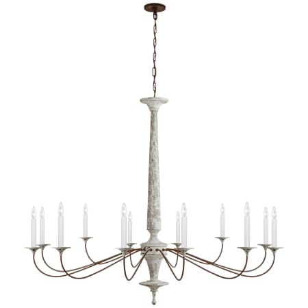 Visual Comfort Bordeaux 60" Grande Chandelier in Swedish White and Natural Rust by Suzanne Kasler Swedish White / Natural Rust