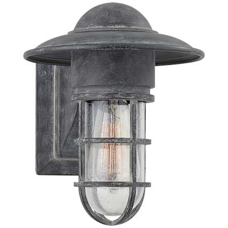 Visual Comfort Marine 10" Wall Light with Seeded Glass by Chapman & Myers Weathered Zinc