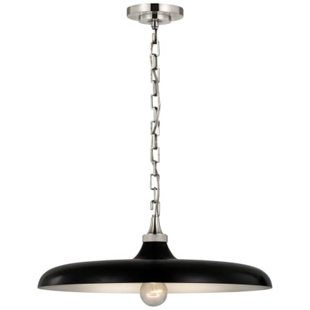 Visual Comfort Piatto 18" Medium Pendant with Metal Shade by Thomas O'Brien Polished Nickel / Aged Iron