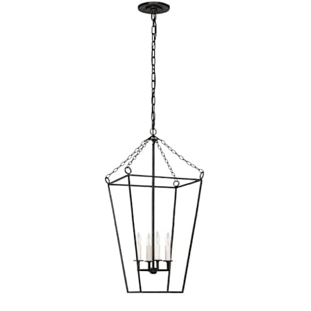 Visual Comfort Malloy 14" Open Frame Forged Lantern Aged Iron