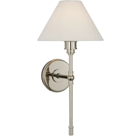 Visual Comfort Parkington Large Tail Sconce - Linen Polished Nickel