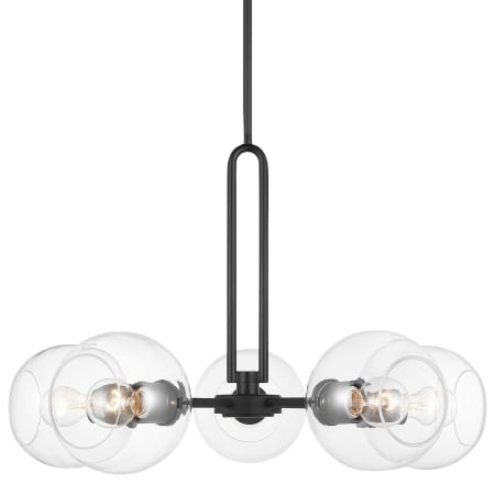 Visual Comfort Codyn 5 Light 26" Wide Chandelier with Clear Glass Shades Midnight Black