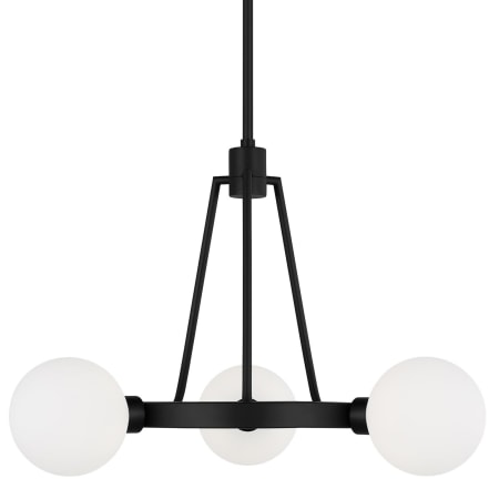 Visual Comfort Clybourn 3 Light 21" Wide Ring Chandelier with Frosted Glass Shades Midnight Black