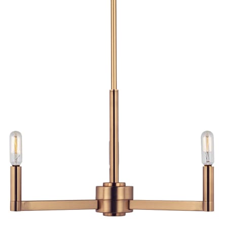 Visual Comfort Fullton 3 Light 10" Wide Chandelier Satin Brass