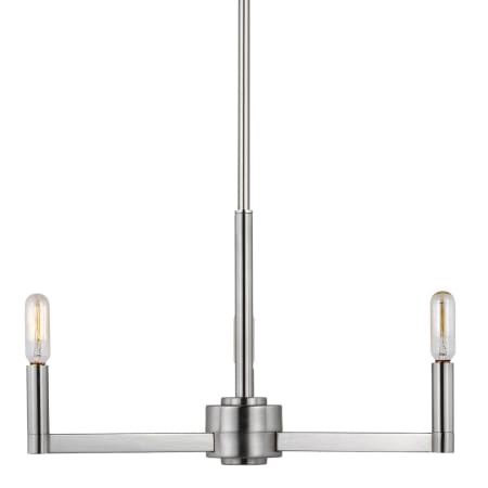 Visual Comfort Fullton 3 Light 10" Wide Chandelier Brushed Nickel